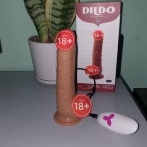 Dương vật giả silicon siêu mềm 2 lớp da Dildo rung ngoáy sạc pin DV131