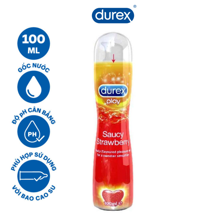 gel bôi trơn durex play saucy strawberry 100ml