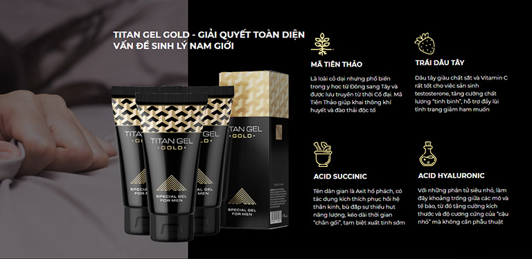 gel titan gold tăng kích thước dương vật