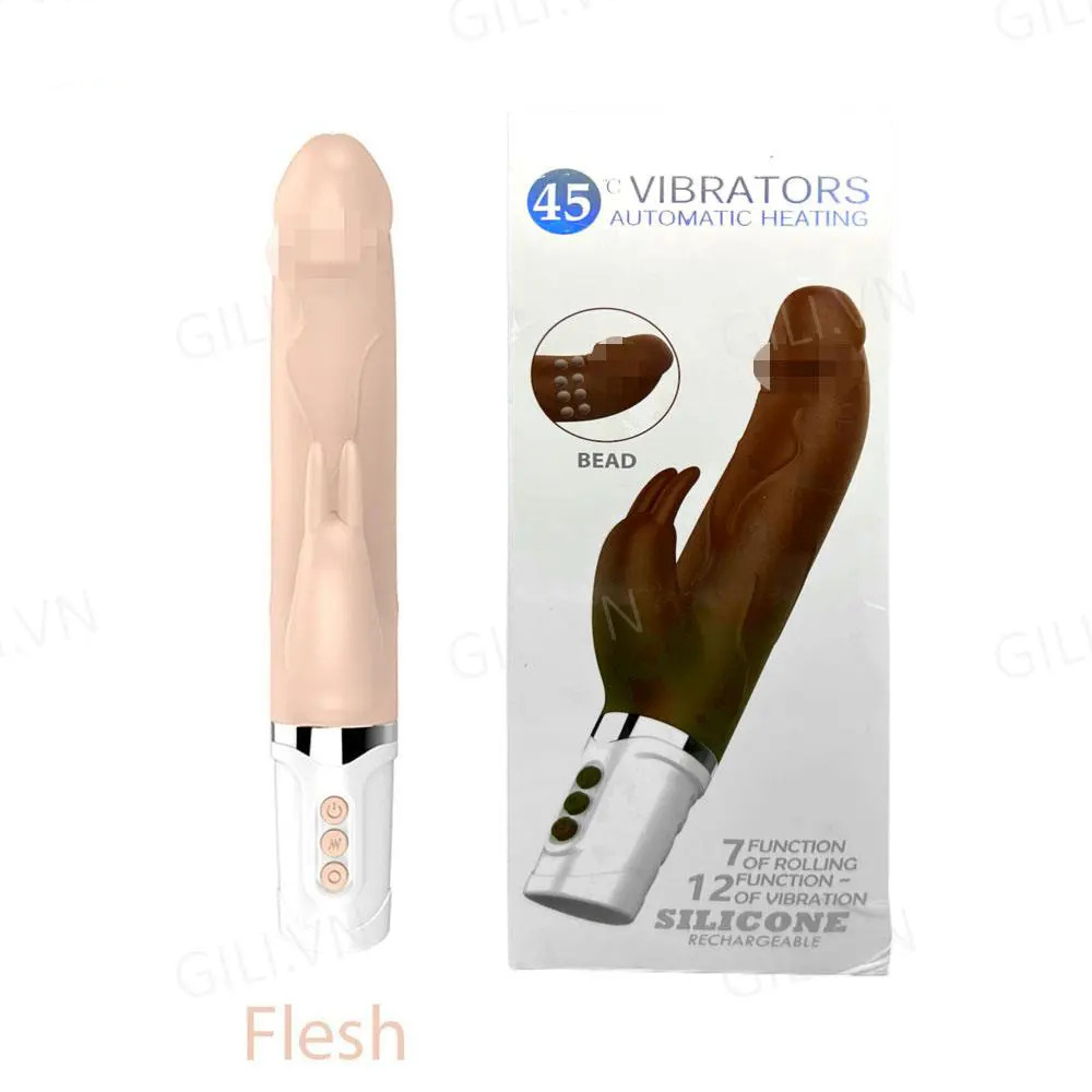 Cu giả rung thụt xoay đầu khấc có bi tỏa nhiệt 45 độ Vibrators