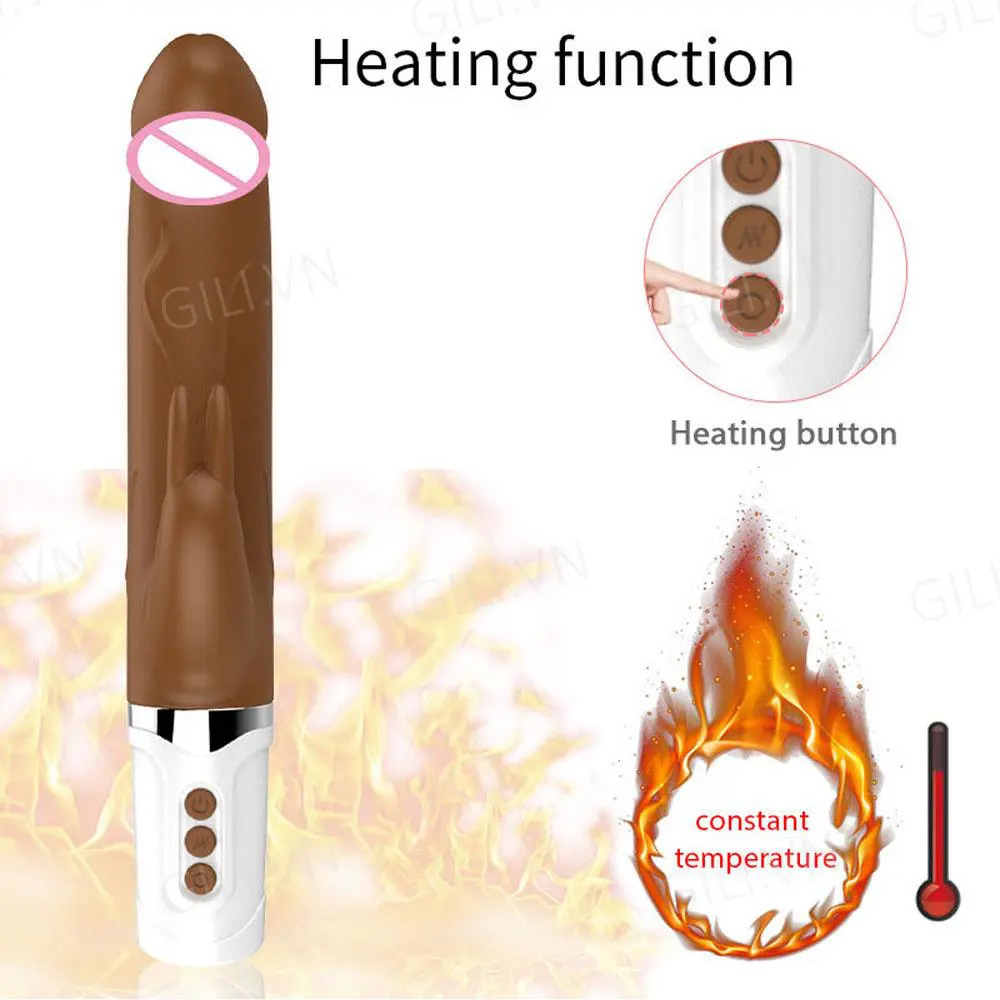 Cu giả rung thụt xoay đầu khấc có bi tỏa nhiệt 45 độ Vibrators