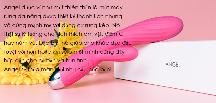 dương vật giả cầm tay 2 nhánh Svakom Angel