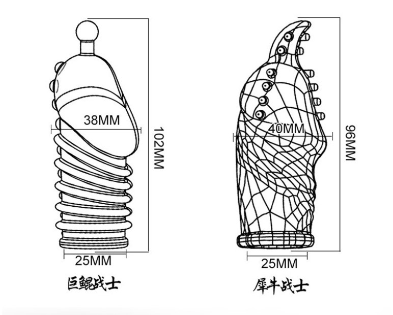 Bao cao su đôn dên khúc đầu có chóp bi gai