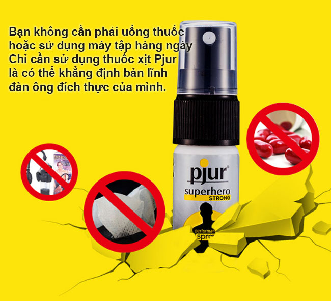 Chai xịt chống xuất tinh sớm Pjur superhero Strong 10ml