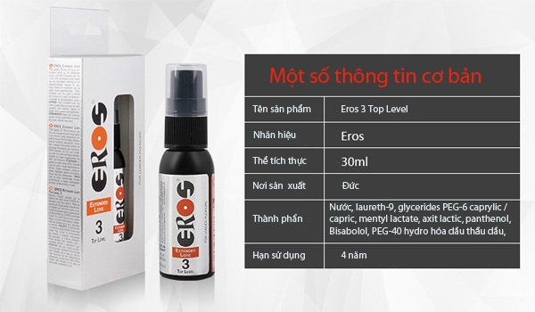 xịt kéo dài thời gian Eros Extended Love 30ml